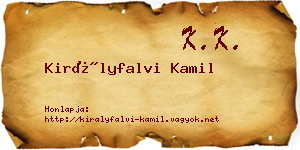 Királyfalvi Kamil névjegykártya